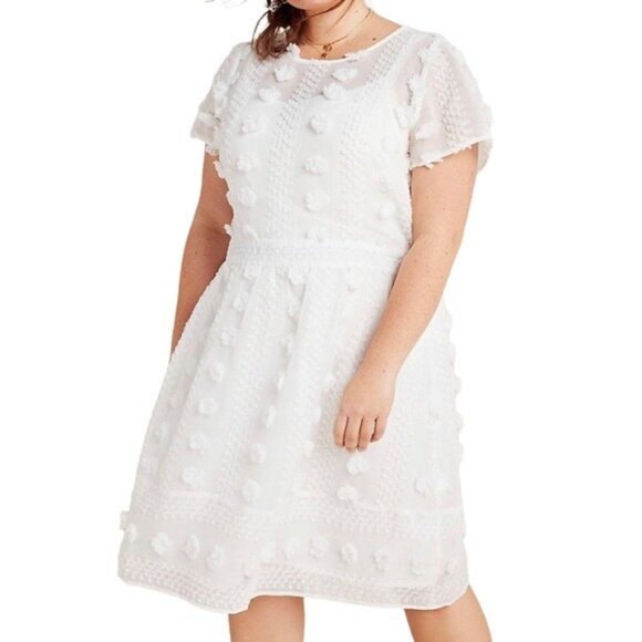 Anthropologie Sunday in Brooklyn Bonita Textured Mini Dress White Size 2 NWT - Picture 1 of 10